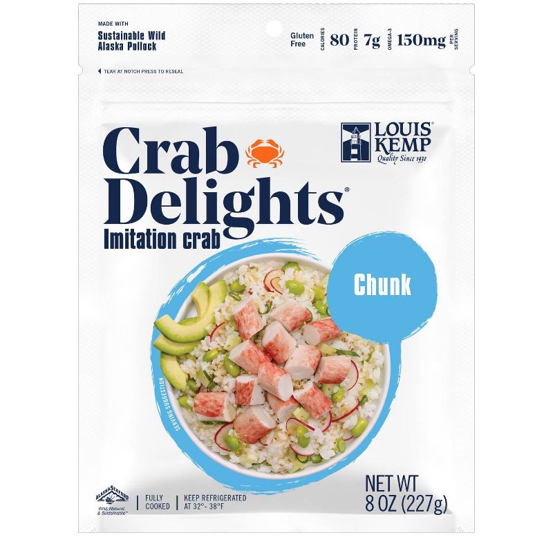 Louis Kemp Crab Delights Imitation Crab Chunk Style - 8oz