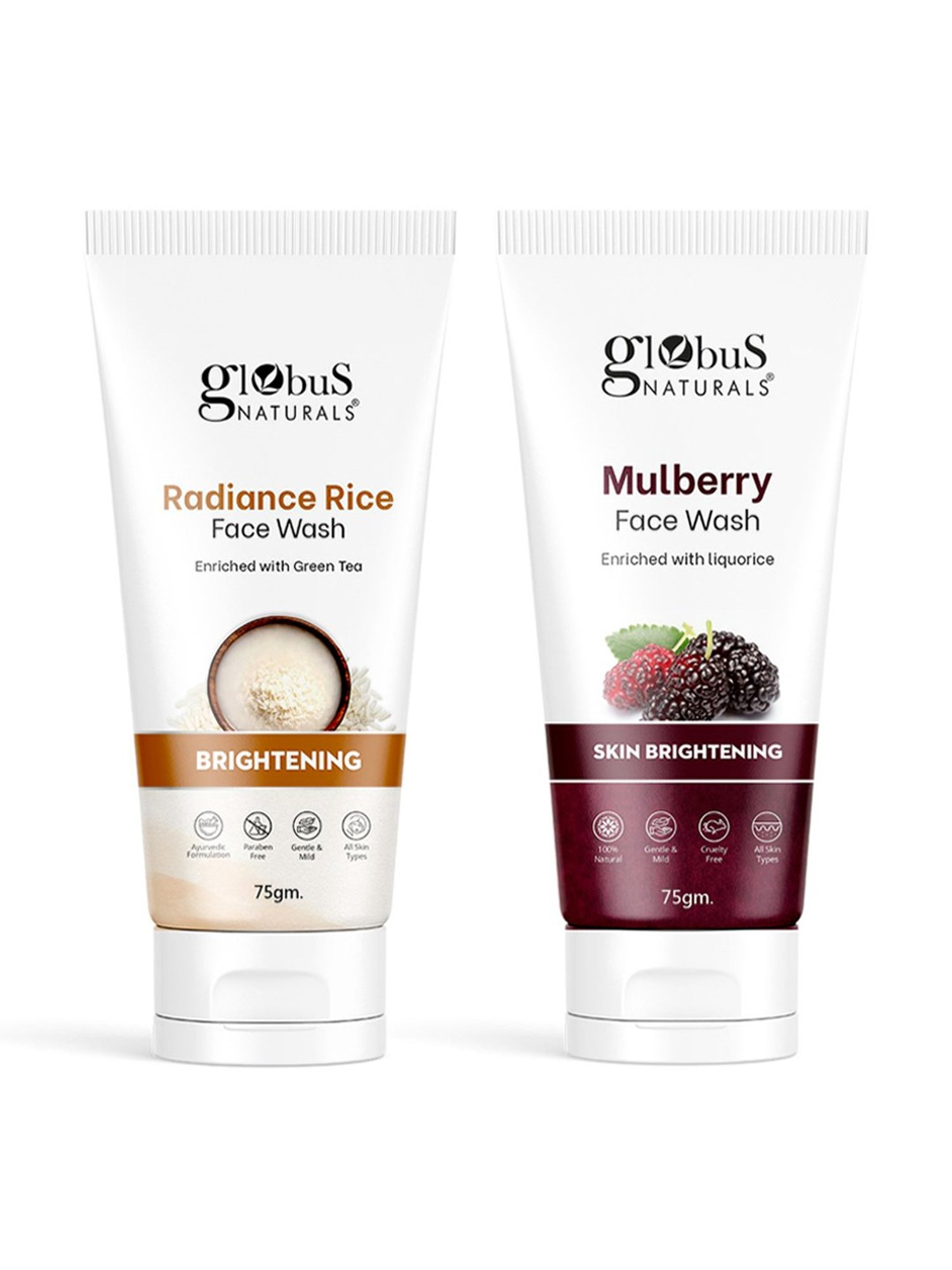 Globus Naturals Radiance Rice & Mulberry Face Wash Combo