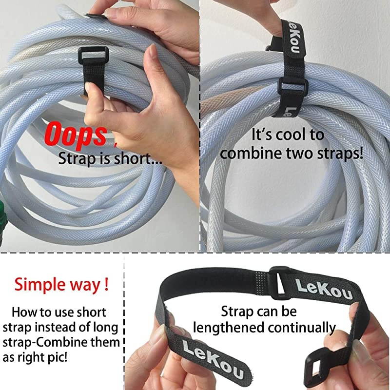 Hook and Loop Straps  Multipurpose Fastening Cable Strap Reusable Securing Strap with 5 Rows Welding Lines1x 1812 Pack Black