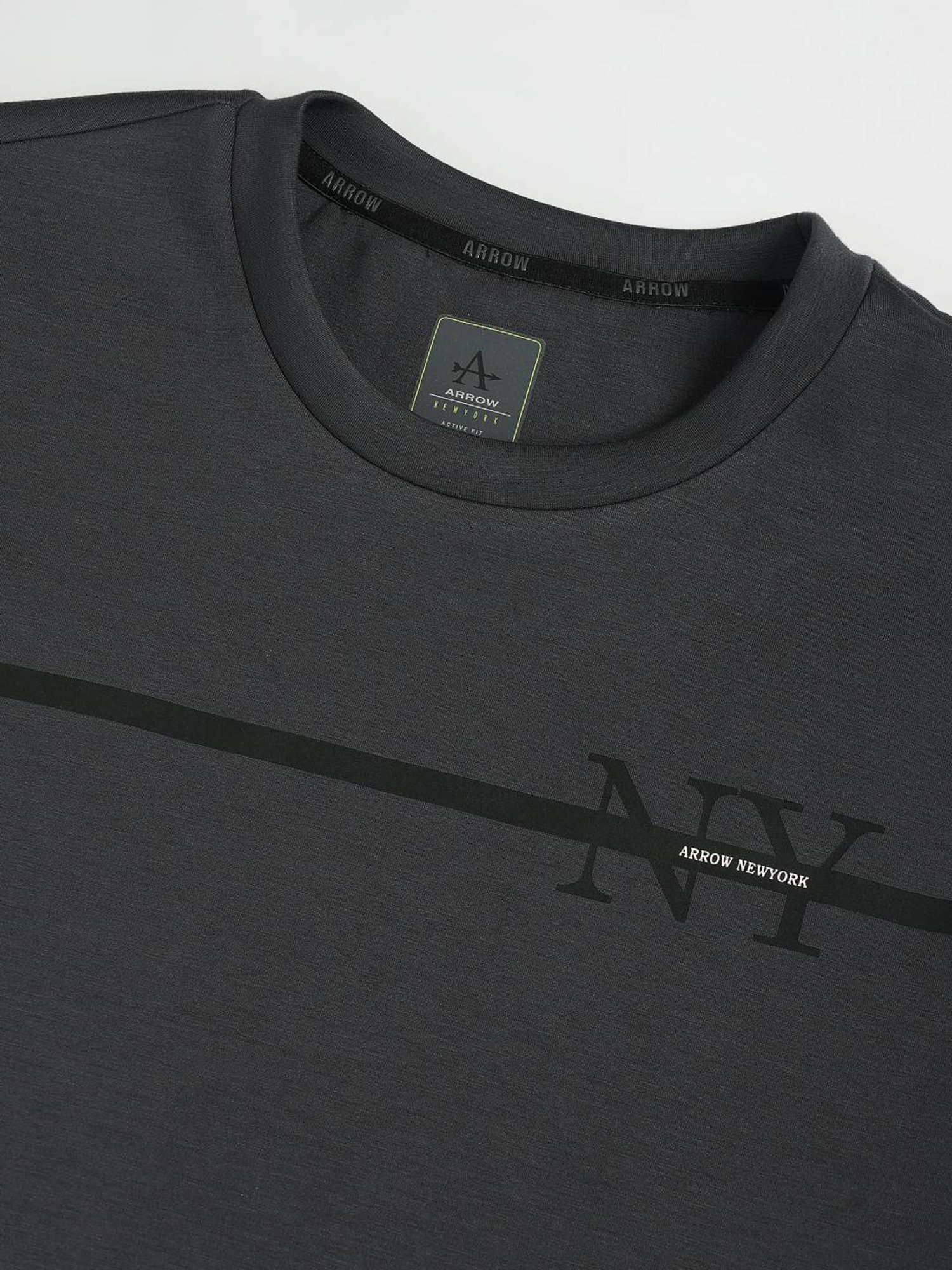 Arrow New York Grey Regular Fit Printed Sweatshirt