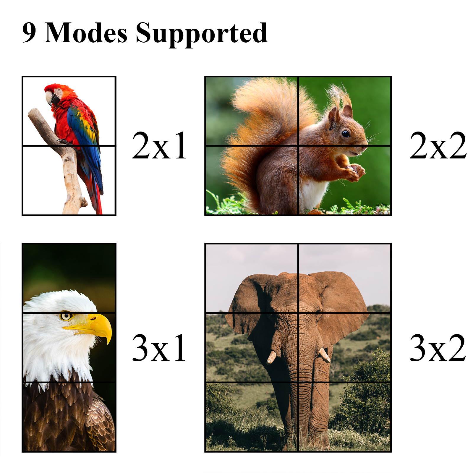 Video Wall Controller 4K 3840x2160@60Hz HDMI 2.0, HDMI 1.4 DP1.2 Inputs with 6 HDMI Outputs for TV Splicing, Support 3x2, 3x1, 1x5,1x6 Display and 180 Degree Rotate