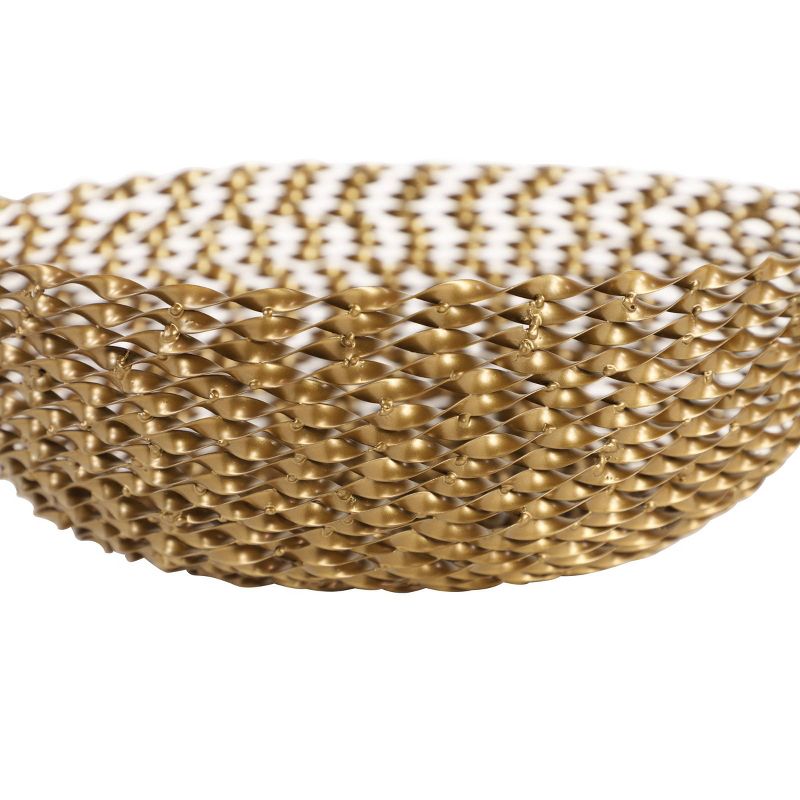 Set of 3 Round Modern Metal Basket Gold - Olivia & May
