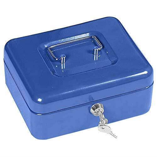 First Alert 1036620 Cash Box with Key Lock and Removable Tray.1 Cubic Ft, Blue