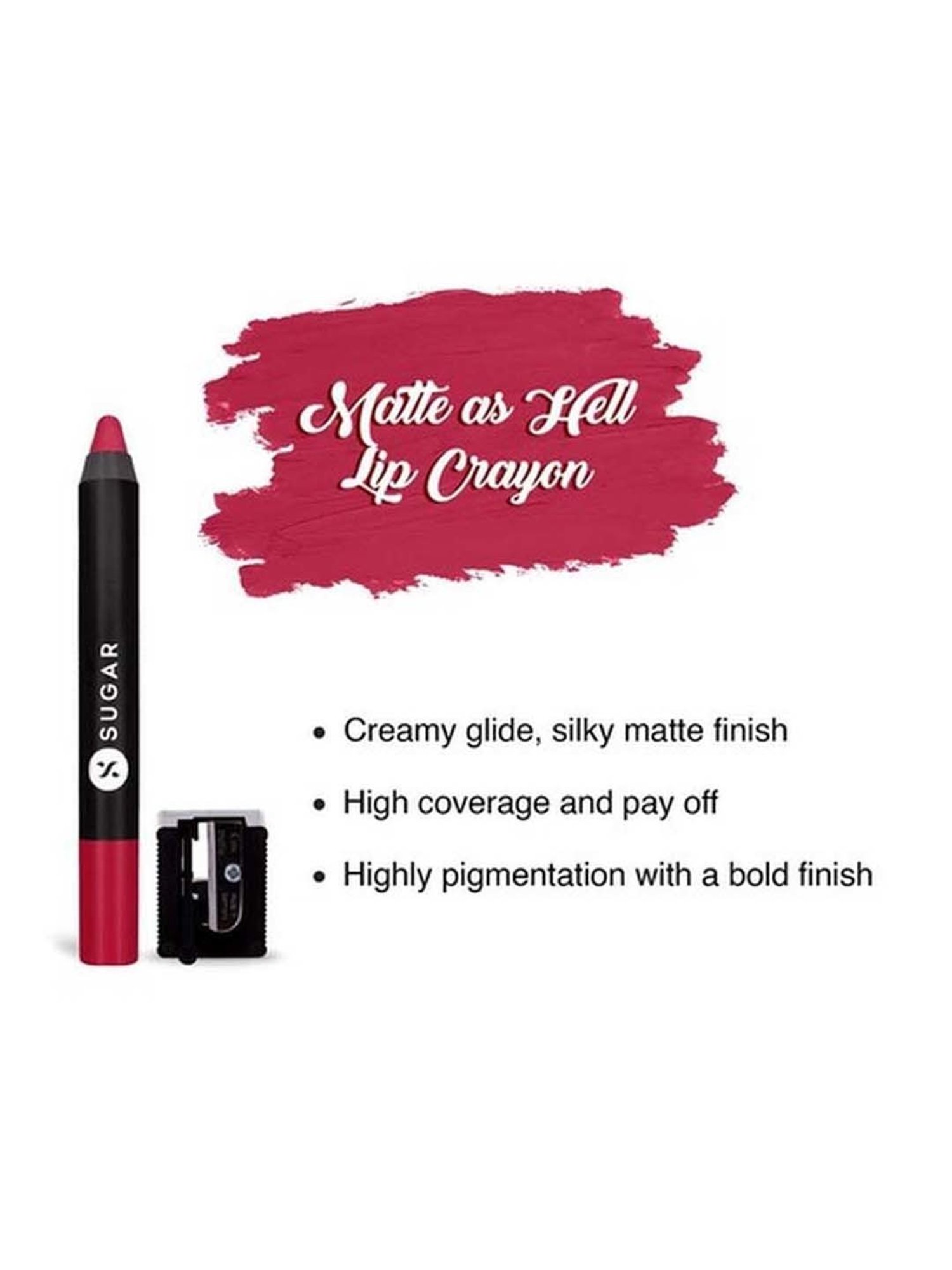 Sugar Cosmetics Matte As Hell Crayon Lipstick 22 Donna Pinciotti - 2.8 gm