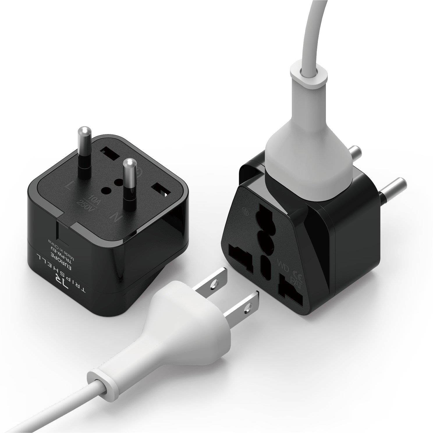 elago Tripshell Grounded Universal Dual Plug Travel Adapter - CE Certified, RoHS Compliant - 2Pcs (EUROPE-C)