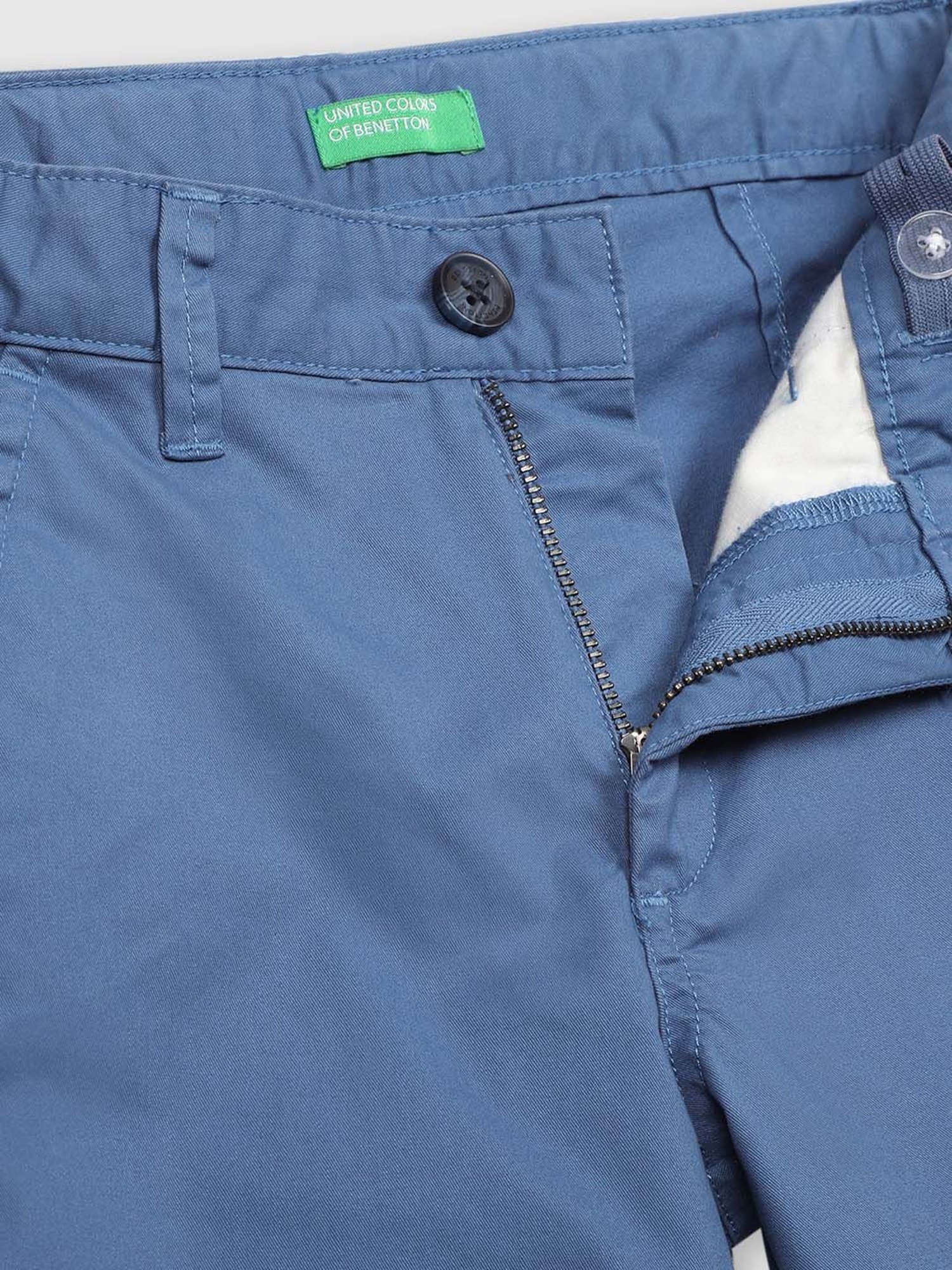 United Colors of Benetton Boys Blue Mid Rise Trousers