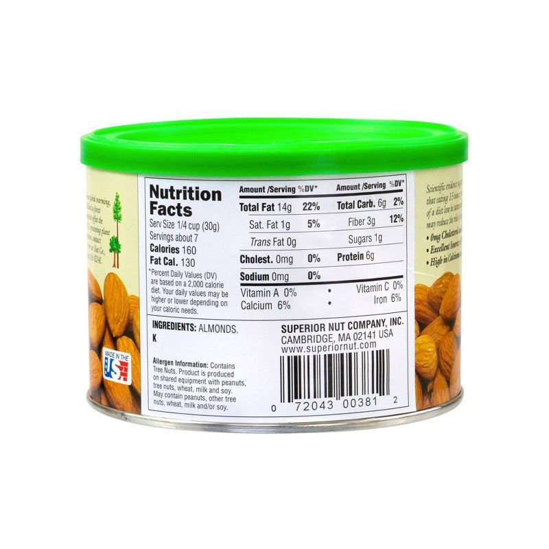 Superior Nut Whole Natural Almonds - 7.5oz - 12 ct