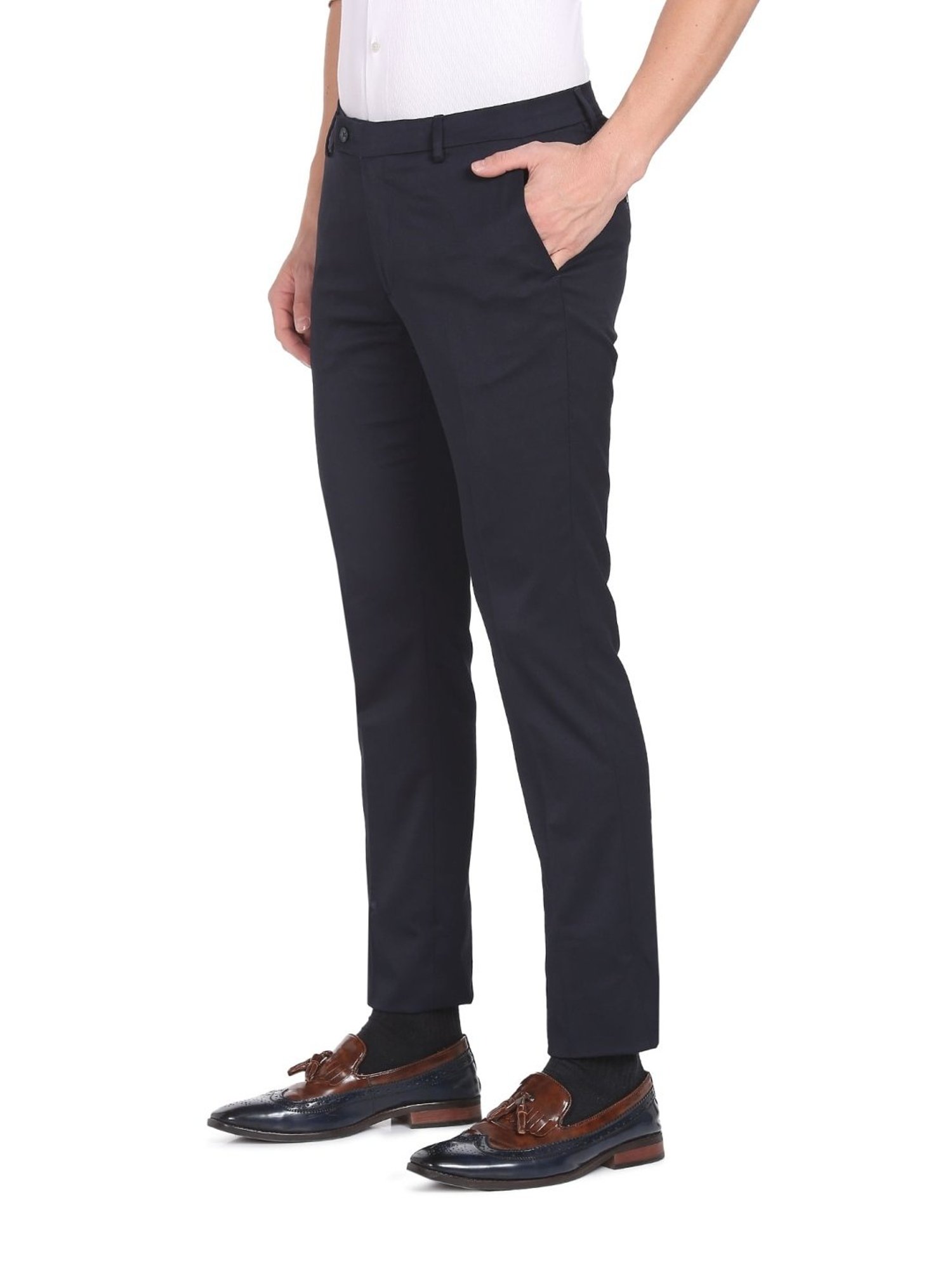 Arrow Blue Regular Fit Trousers