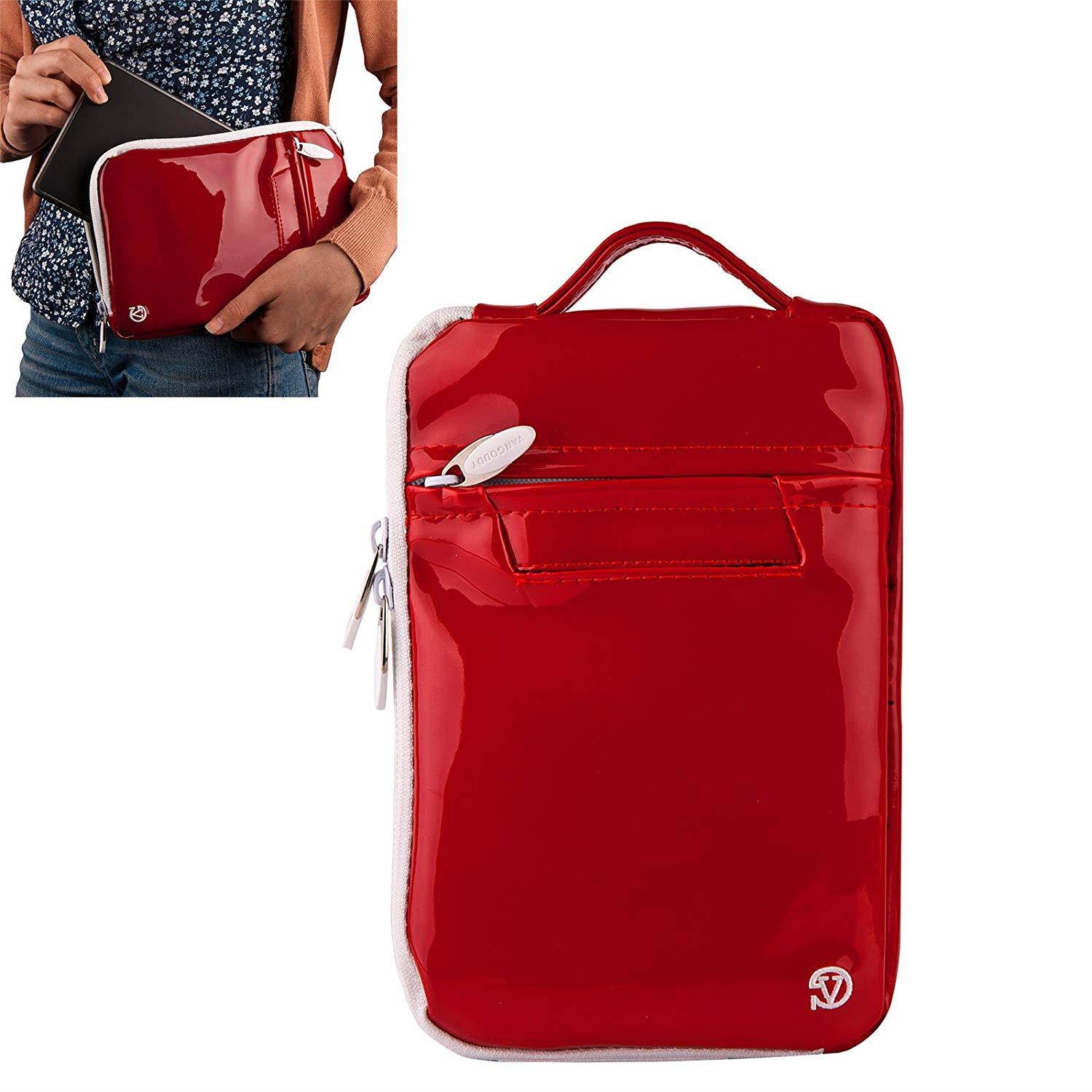 Vangoddy Select 7 inch Red Gloss Hydei HTC Clutch Bag for the View, Flyer, And roid, Snapdragon, front and rear camera Model!!!