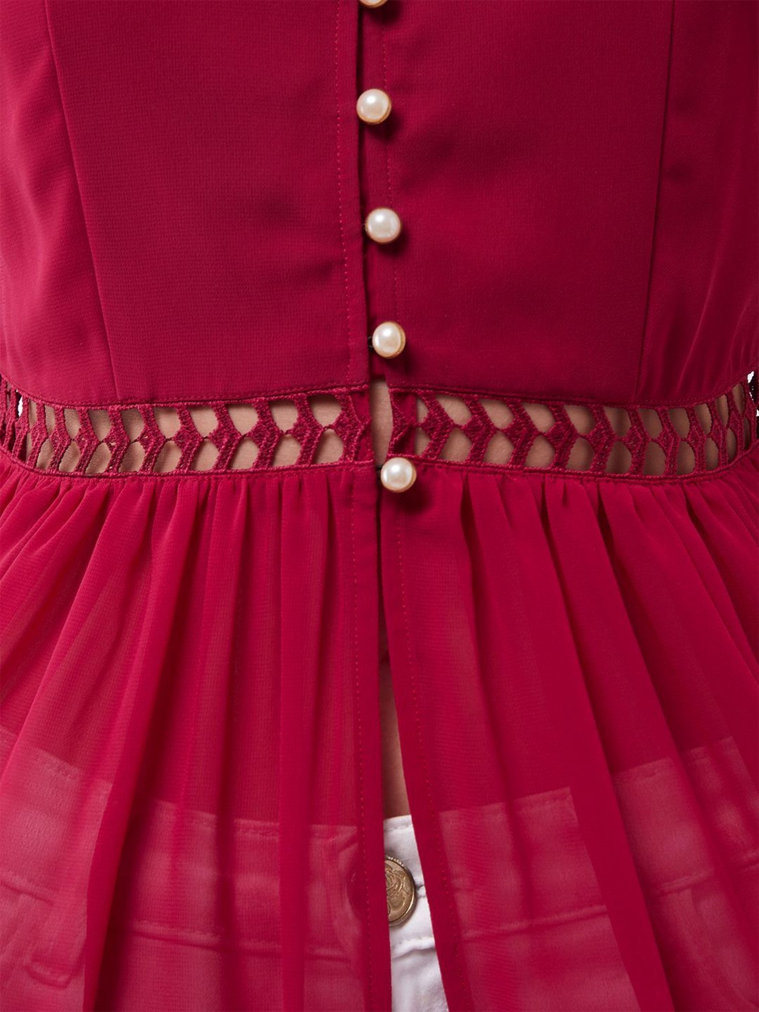 Miss Chase Red Short Sleeve Tunic