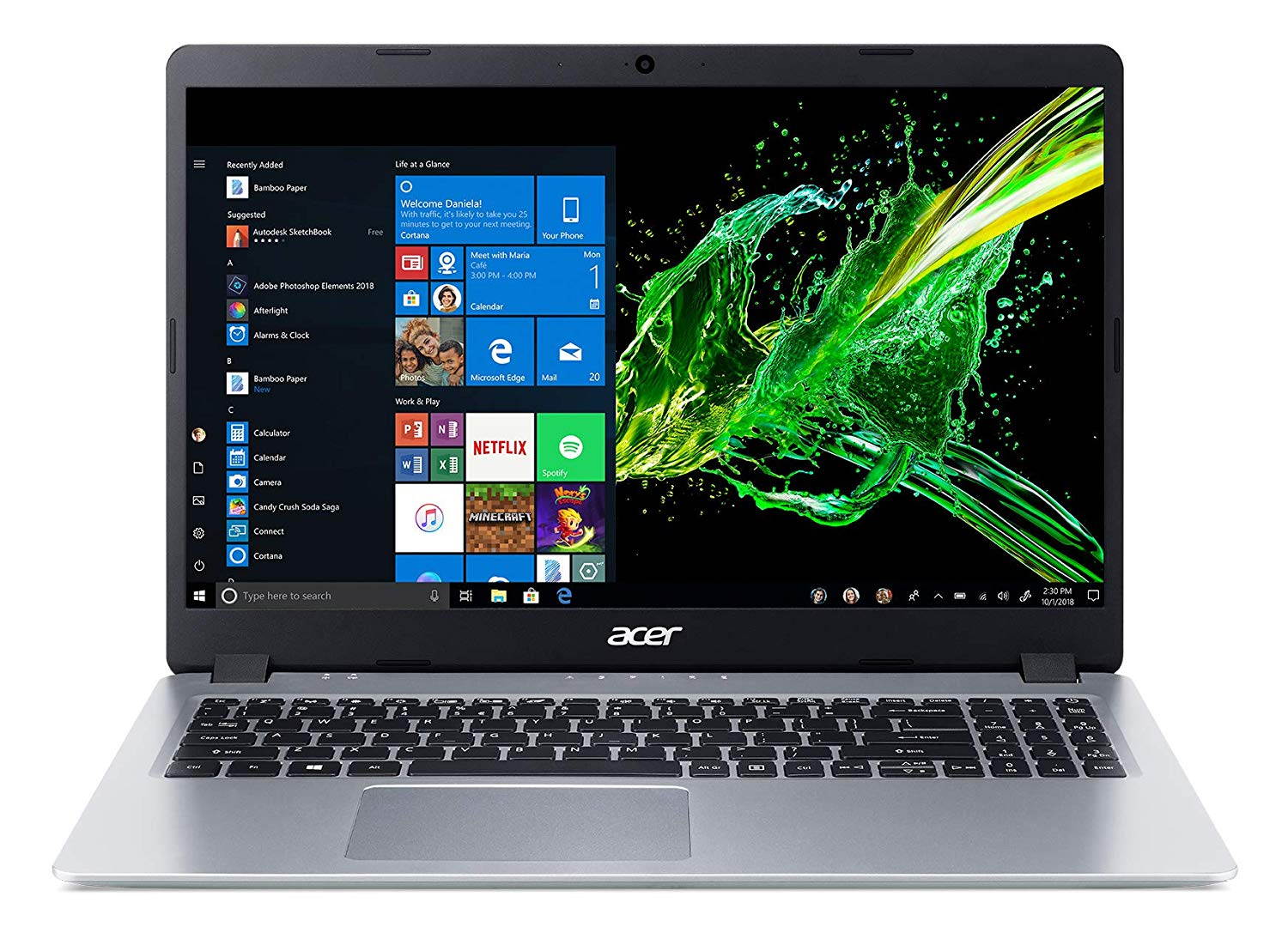 Acer Aspire 5 Slim Laptop, 15.6" Full HD IPS Display, AMD Ryzen 3 3200U, Vega 3 Graphics, 4GB DDR4, 128GB SSD, Backlit Keyboard, Windows 10 in S Mode, A515-43-R19L