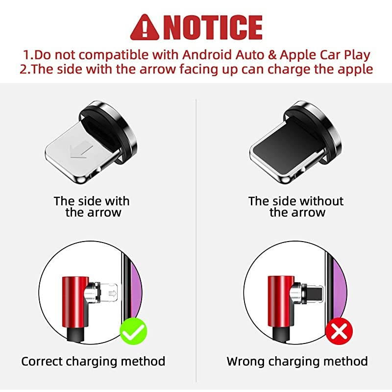 Magnetic Charging Cable  3 in 1 Magnetic Phone Charger Cable 4Pack 3ft3ft6ft6ft Nylon Braided Magnet Charger Cable Compatible with Micro USB Type C Smartphone and iProduct Device Red