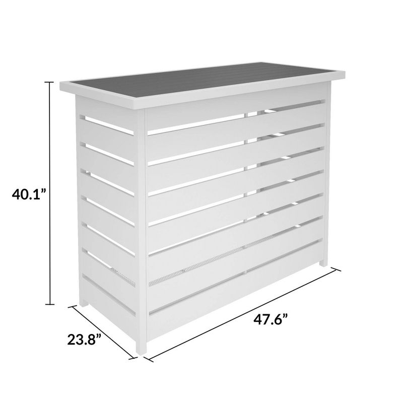 Ariesa Outdoor Bar Table - White & Gray - CosmoLiving