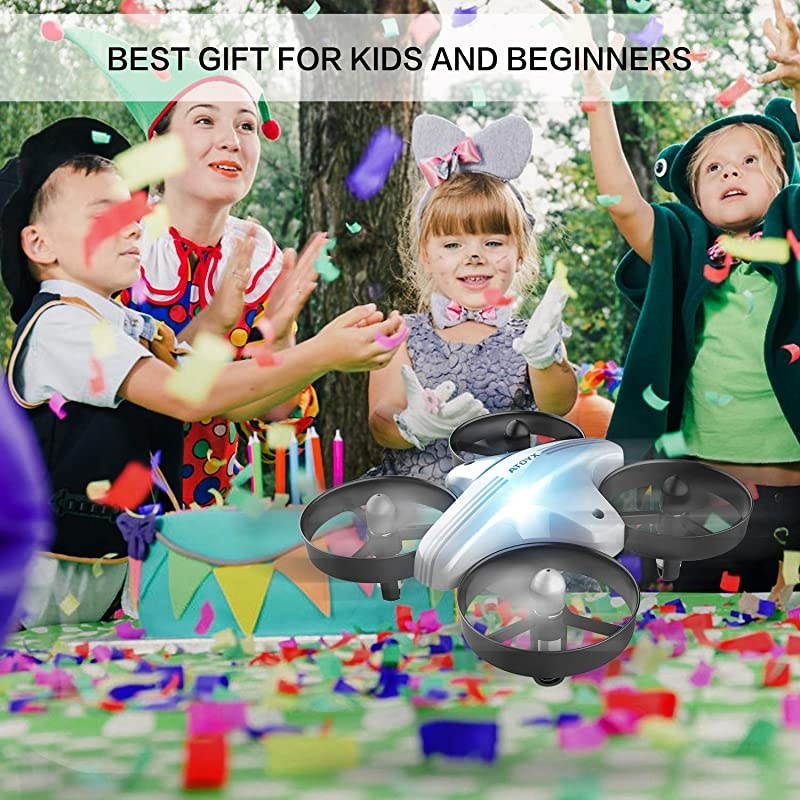 Drone for Kids and Beginners,Portable Remote Control RC Quadcopter Drone Toy, Best Drone for Boys and Girls with Altitude Hold, 3D Flips, Headless Mode,LED Light&Extra Batteries AT-66(White)