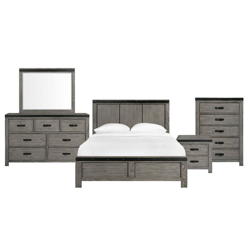 5pc King Montauk Panel Bedroom Set Gray - Picket House Furnishings