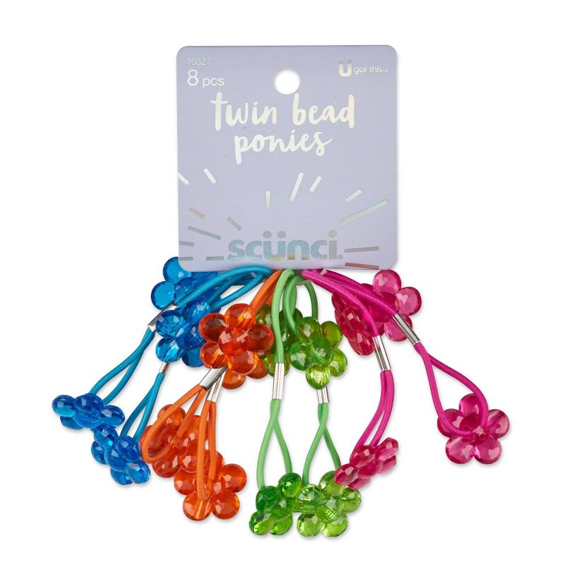 scunci Twin Bead Ponytailers - 8pk
