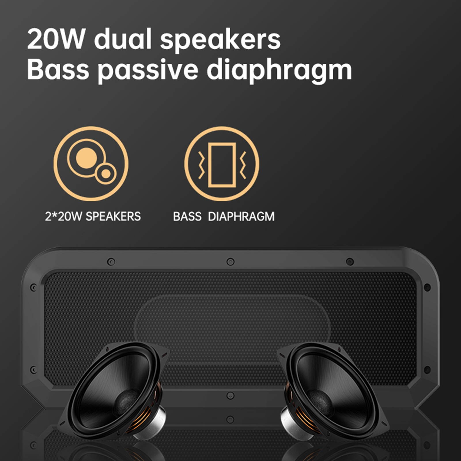 Cyboris X3S Wireless BT5.0 Speaker 40W IPX7 Waterproof TWS Speakers NFC Connection Super Bass Music Soundbox DSP TF Card Slot with Mic Dust-proof for Outdoor Sports