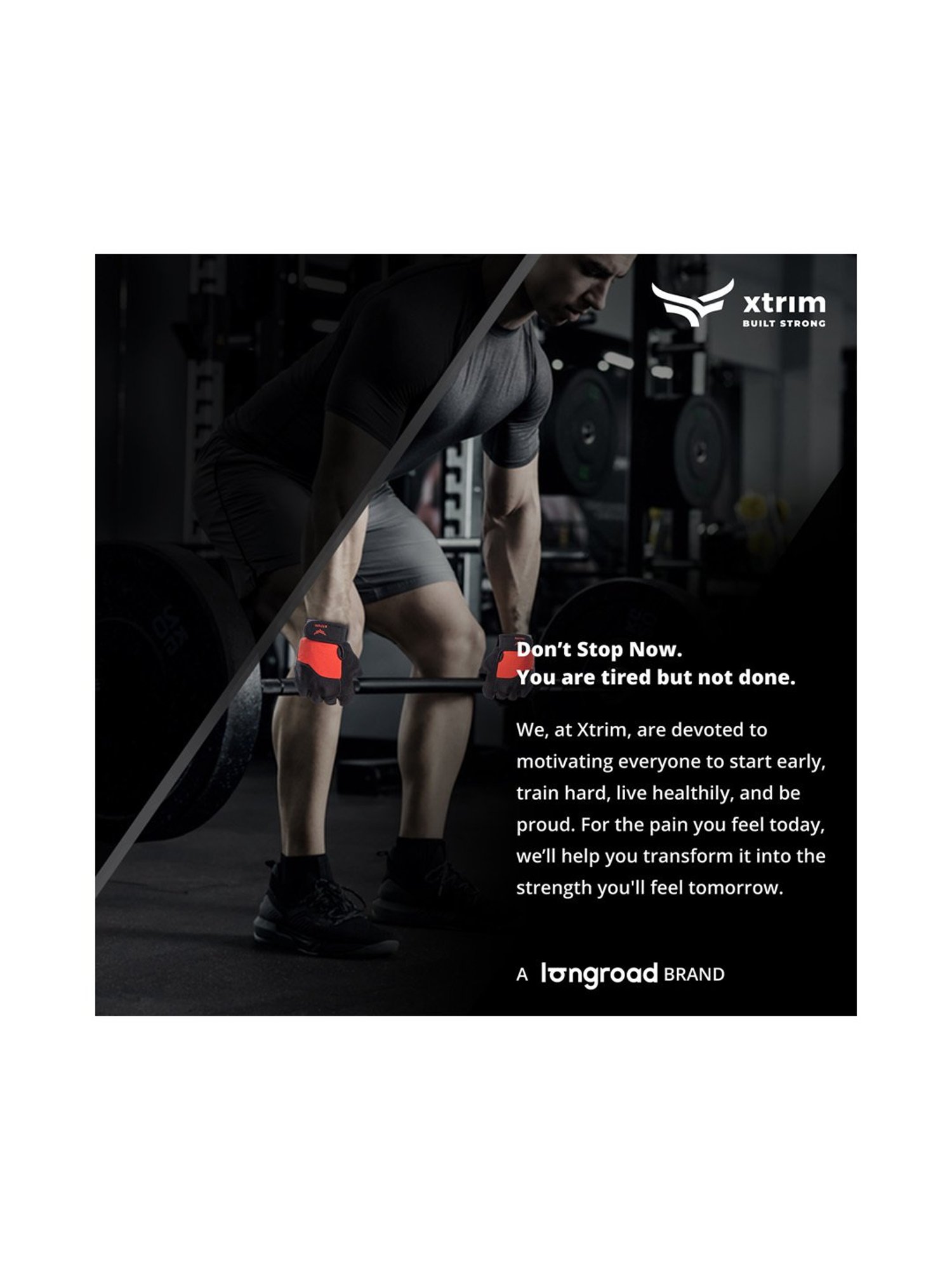 Xtrim One Fit Pro Leather Gym Gloves (Red) Size - Free Size