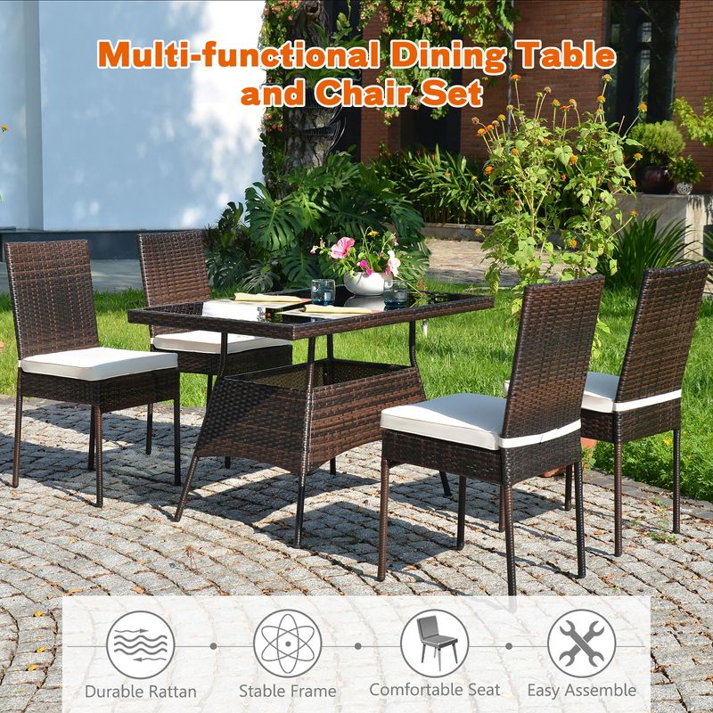3pc Outdoor Wicker Conversation Set with Sofa Chairs & Table - Crestlive Products