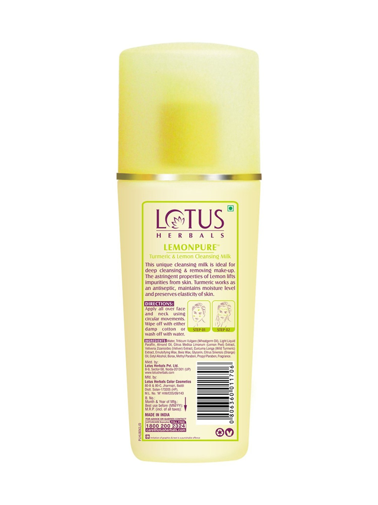 Lotus Herbals Lemonpure Turmeric & Lemon Cleansing Milk - 80 ml