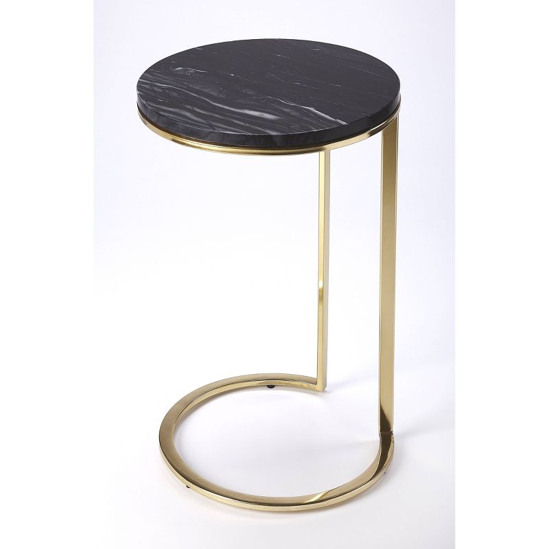 Martel Marble & Metal Side Table Black - Butler Specialty
