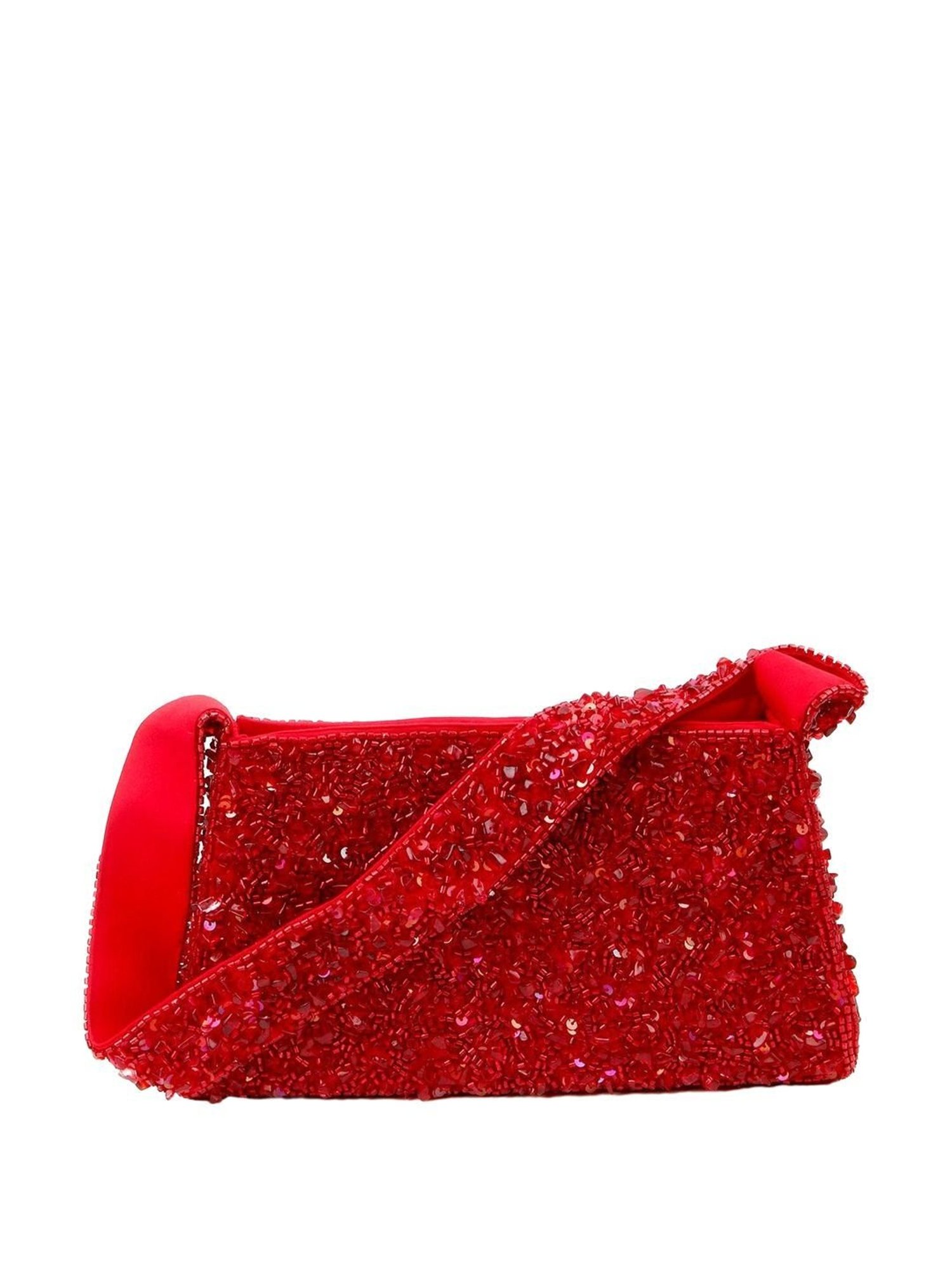 Odette Red Embellished Shoulder Handbag