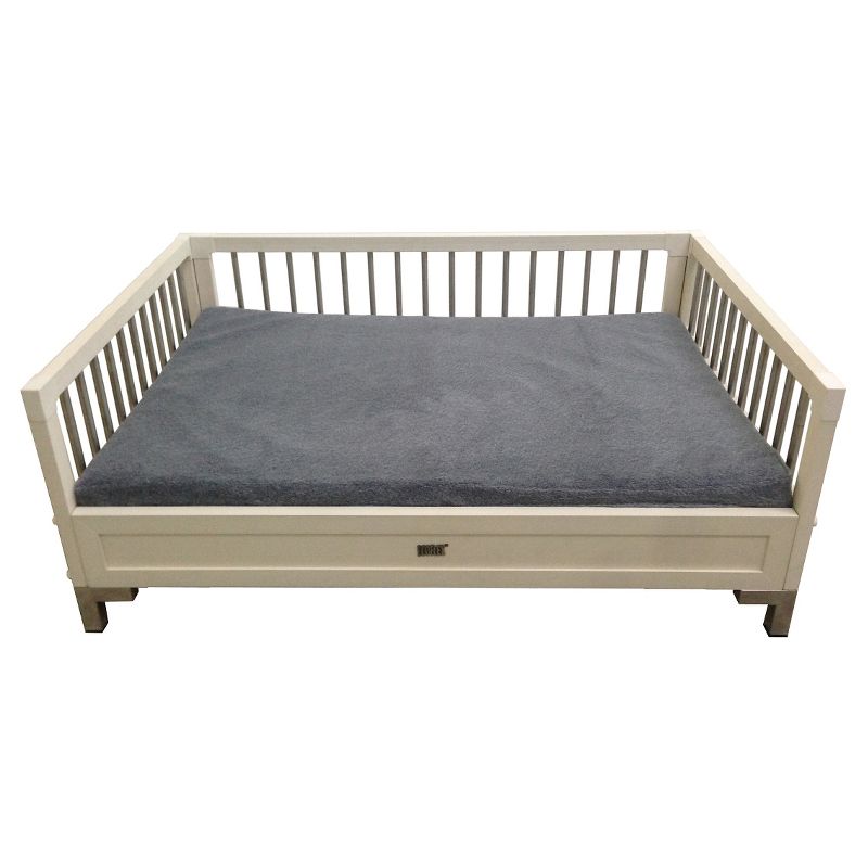 ECOFLEX Raised Dog Bed with Memory Foam Cushion - Antique White - Large