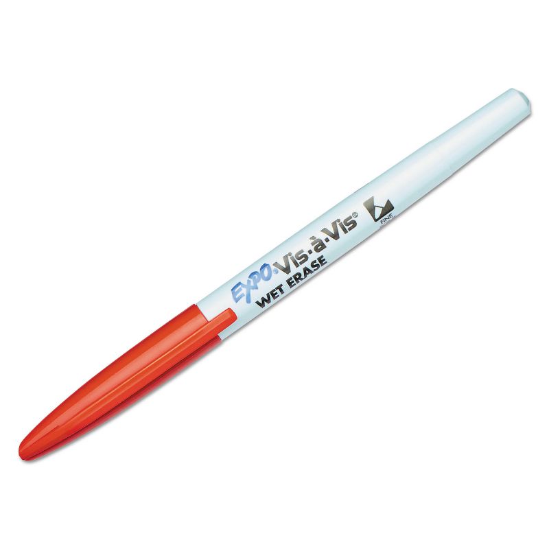 EXPO Vis-&agrave;-Vis Wet-Erase Marker Fine Point Red Dozen 16002