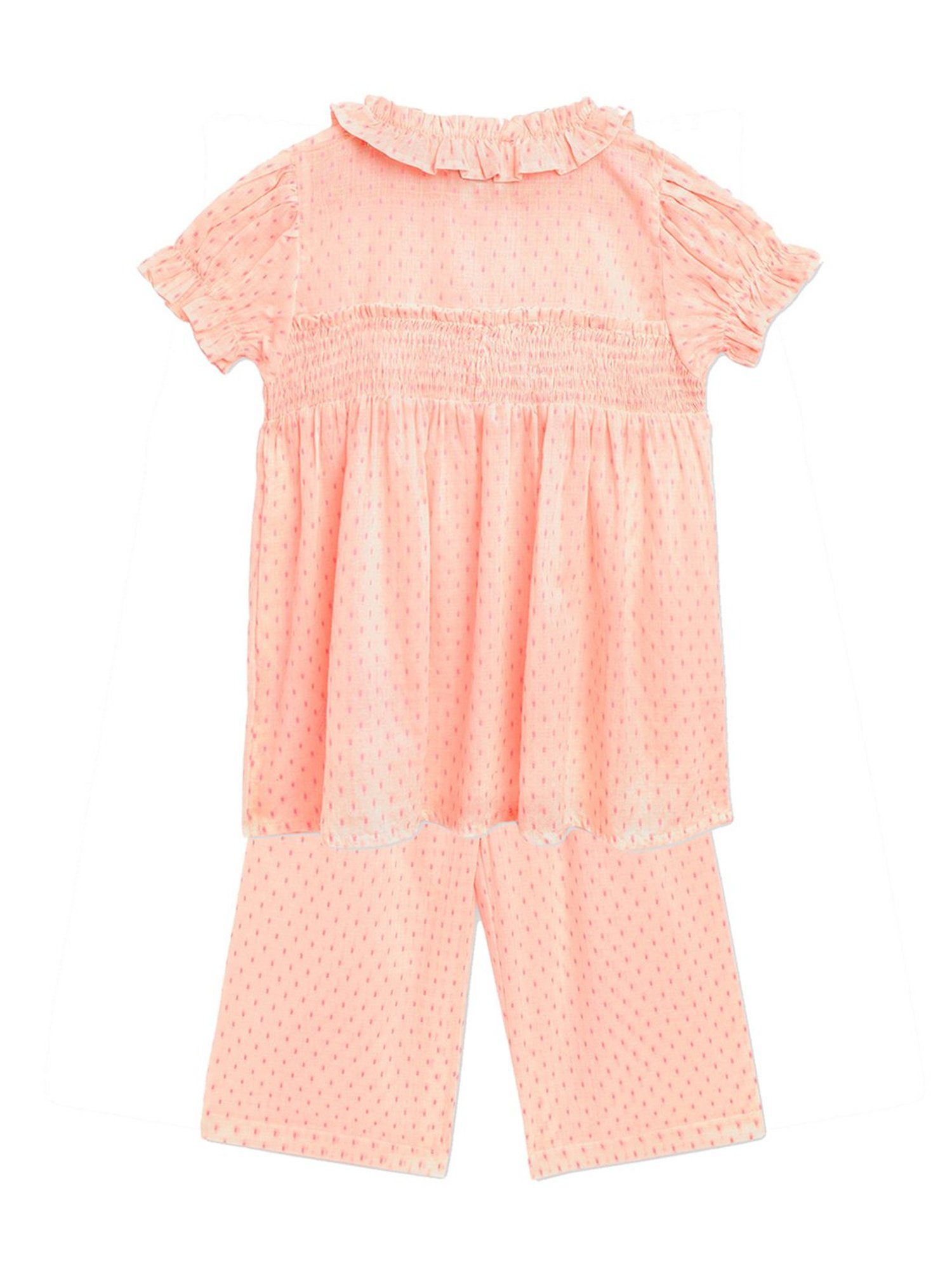 Berrytree Organic Girls Blue Cotton Clouds Print Night Suits