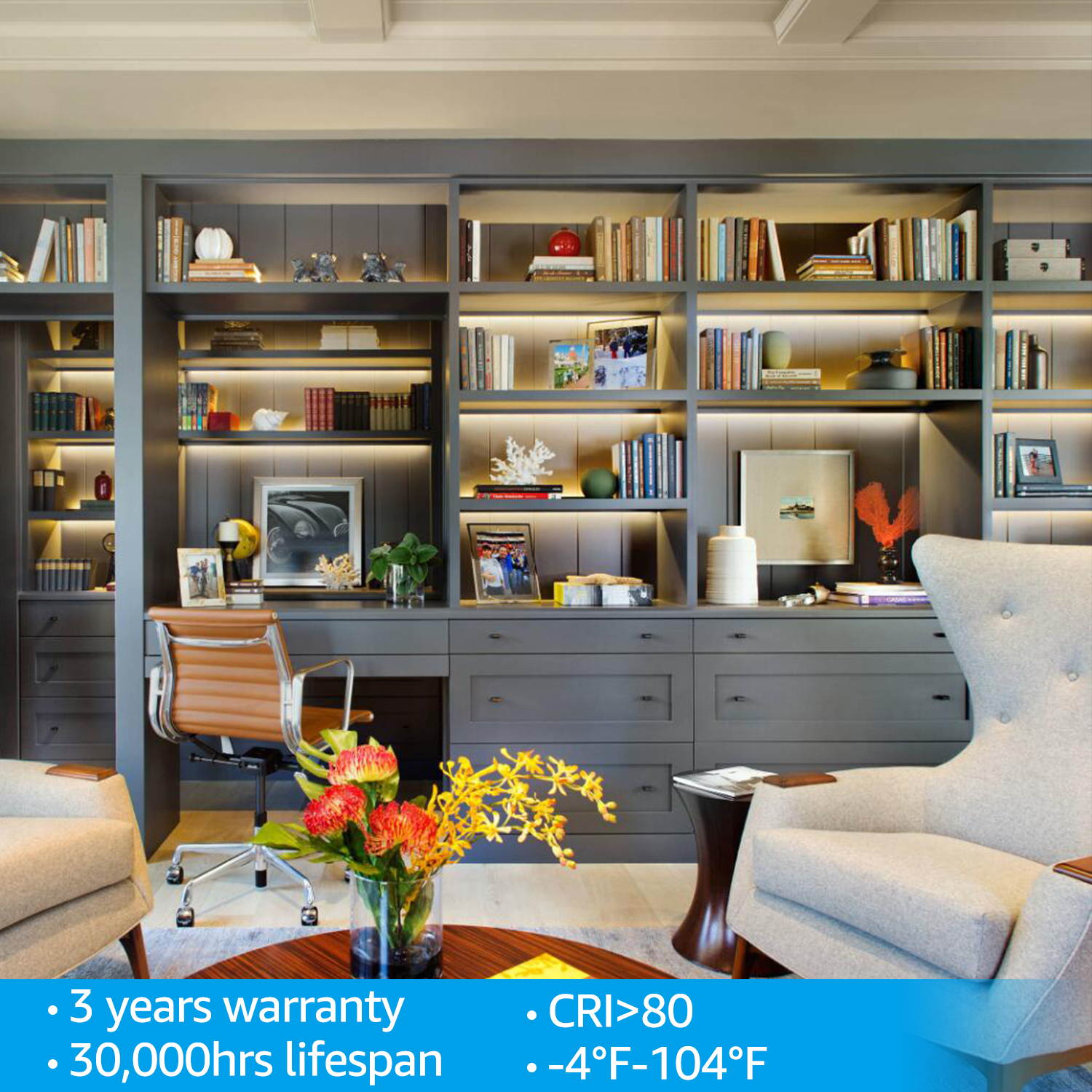 TORCHSTAR Smart LED Safe Lighting Kit(4), Work with Alexa, App Control, Dimmable, 5000K Daylight, UL Adapter for Under Cabinet, Gun Safe, Locker, Closet, Shelf, Showcase, 4Pcs