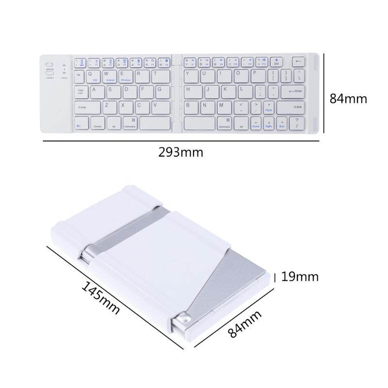 Portable Folding Wireless Bluetooth Keyboard Aluminium Alloy Computer Keyboards for iOS Android Windows for PC Laptop Tablet