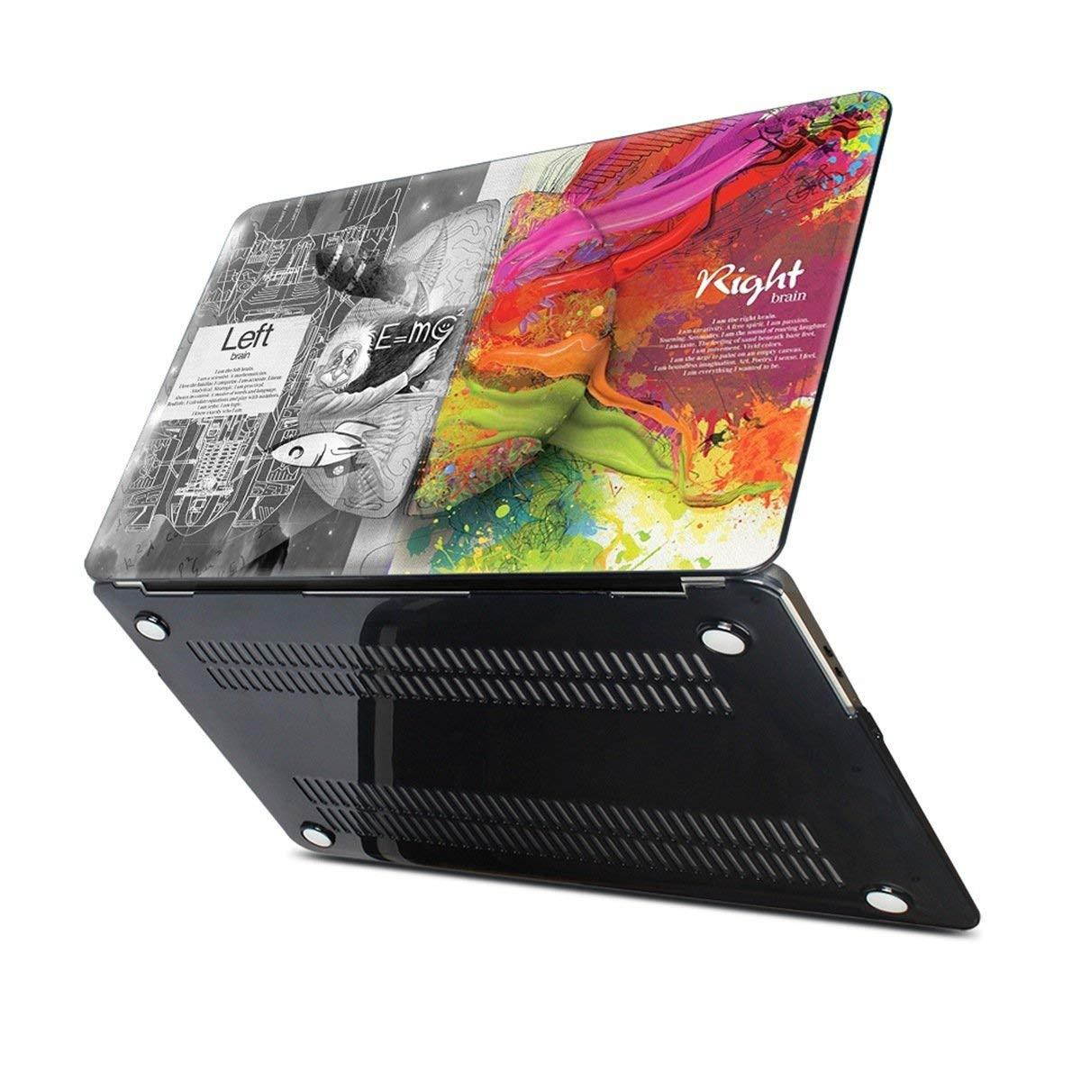 Two L Creative Print Hard Case Cover for MacBook Pro 15-15.4 inch Retina Model A1398 with Gradient Grey Keyboard Cover (Creative Brain)