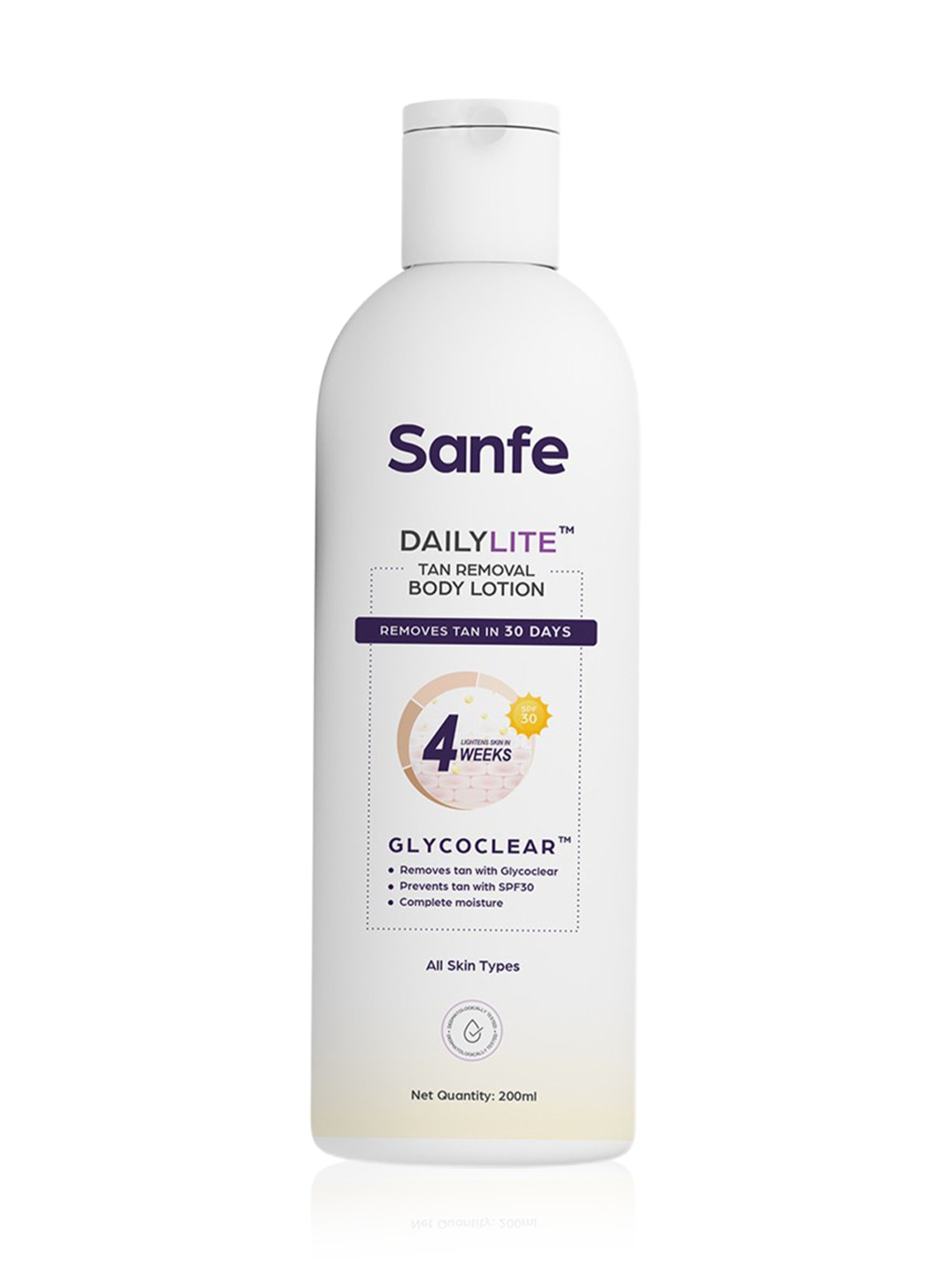 Sanfe Dailylite Tan Removal Body Lotion with SPF 30 - 200 ml