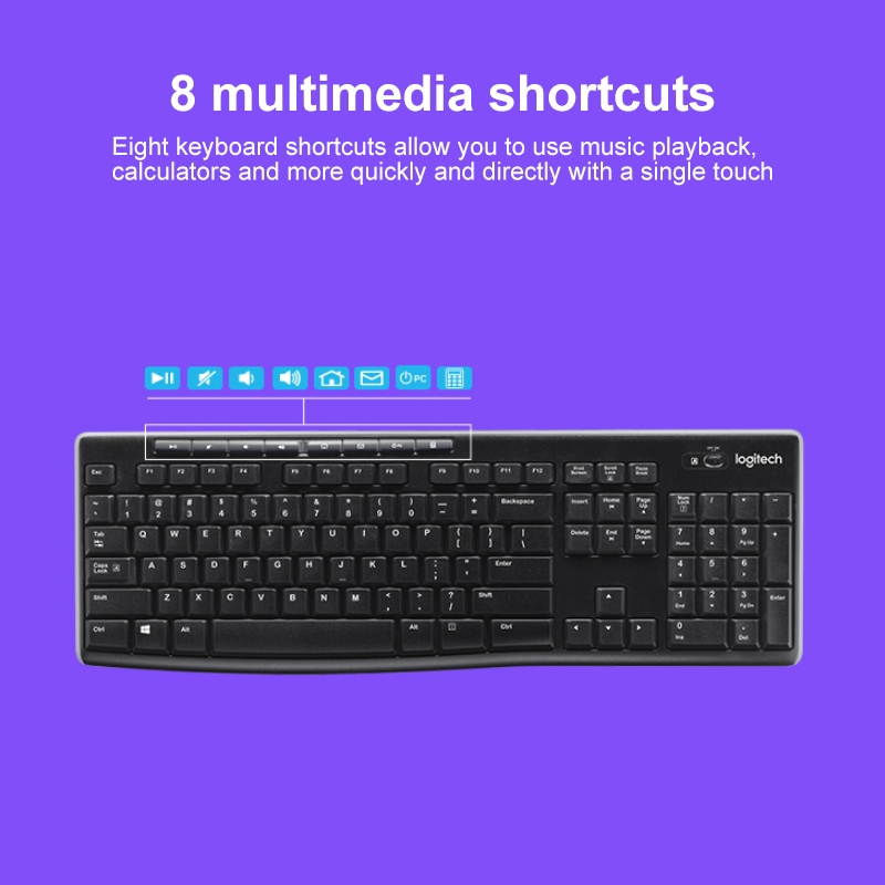 Logitech MK270 2.4GHz Wireless Keyboard + Mouse Set