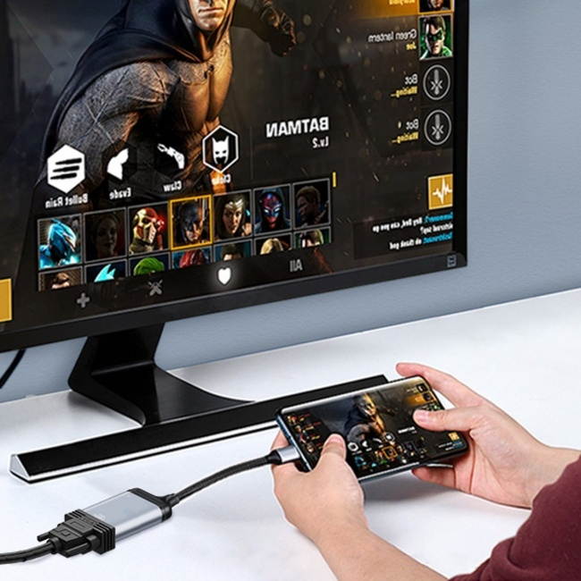 CY USB-C Type C to VGA Cable Monitor Adapter 1080p 60hz for Tablet & Phone & Laptop