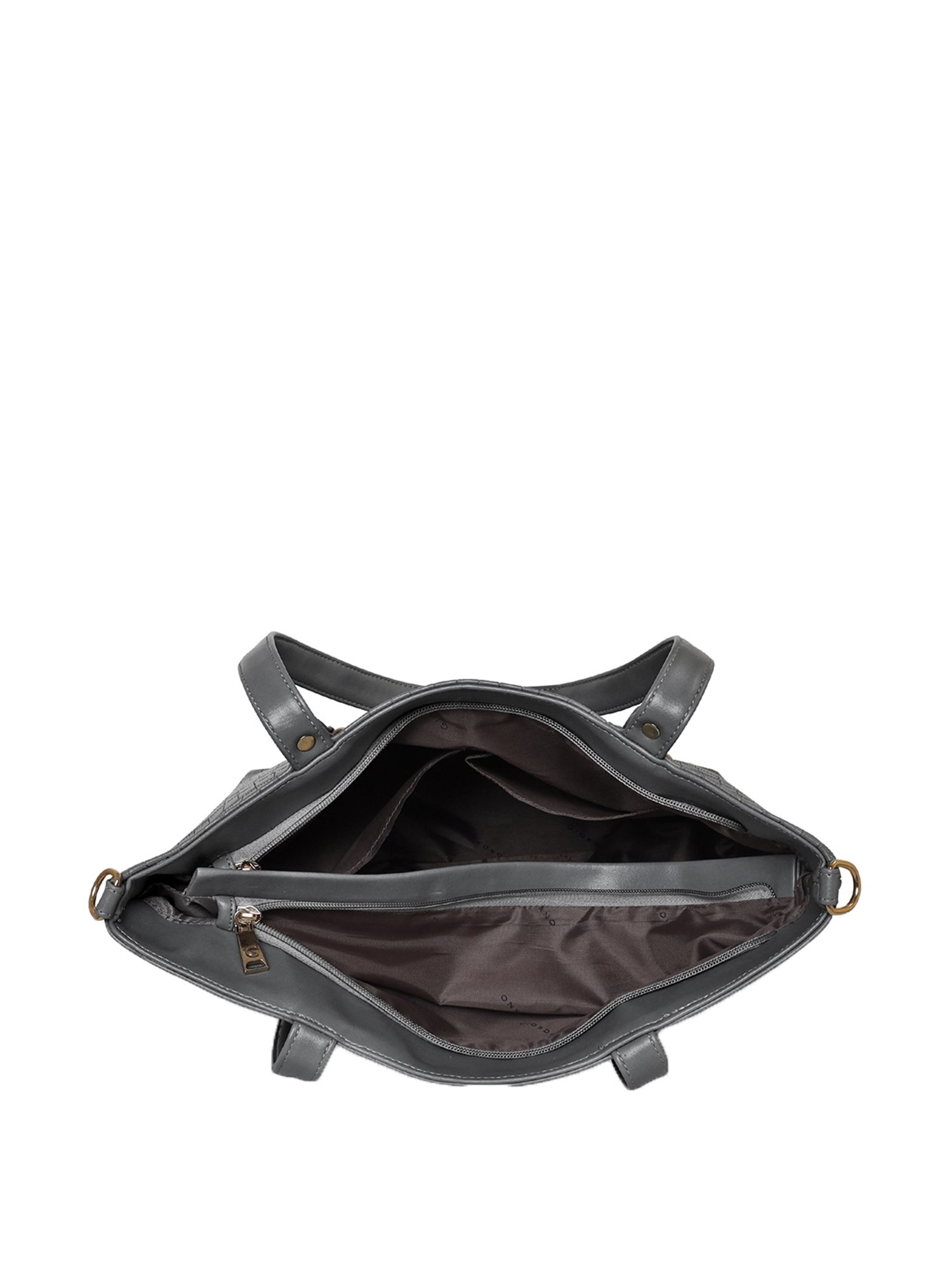 Giordano Grey Textured Medium Shoulder Handbag