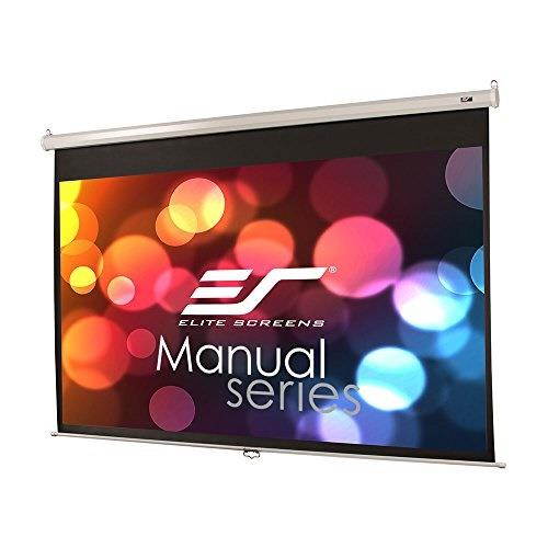 elite screens manual series, 100inch 16:9, pull down manual projector screen with auto lock, movie home theater 8k / 4k ultra hd 3d ready, 2year warranty, m100xwh
