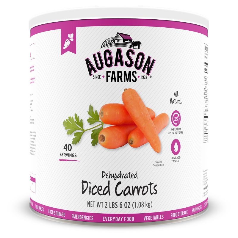 Augason Farms Gluten Free Dehydrated Diced Carrots - 38oz