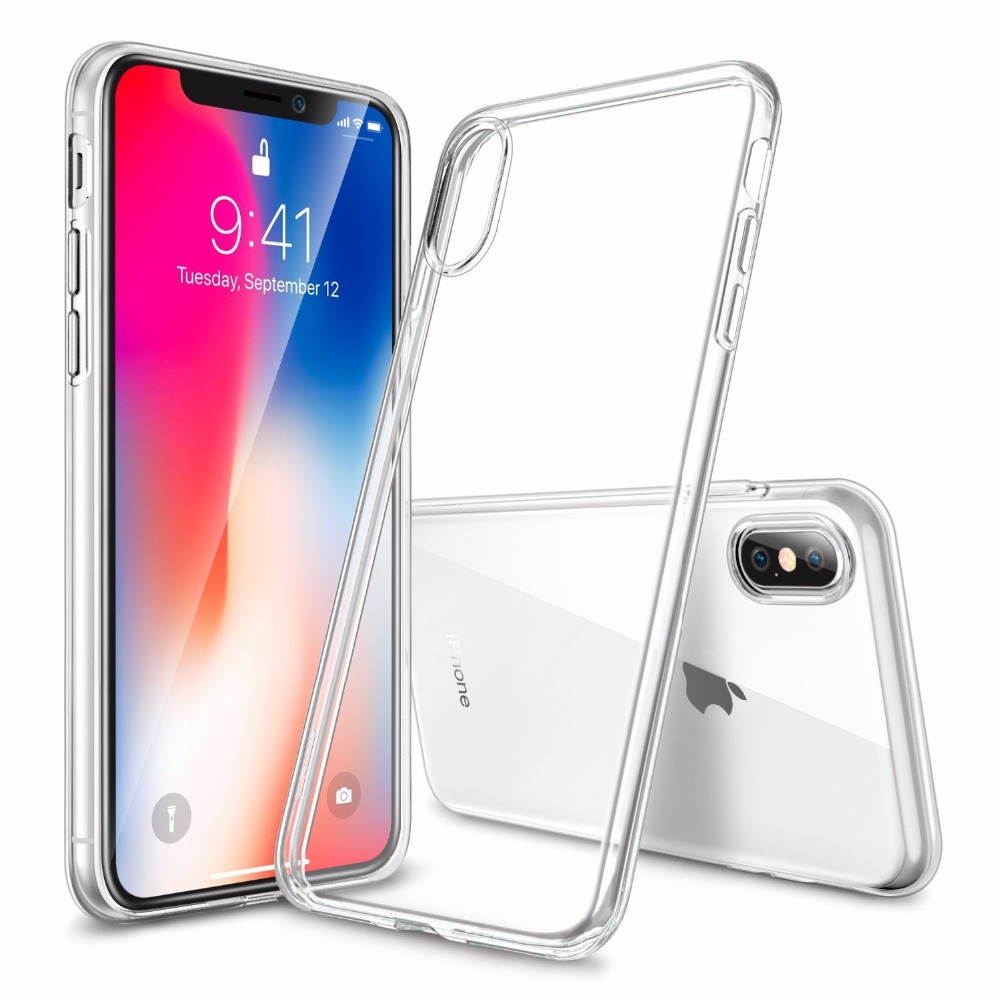 iPhone X TPU Case and Screen Protector Glass [ 3D Full Frame ] Premium Tempered 9H Hardness PET [Soft Edge Hybrid] Super Easy Apply for iPhone 10 work with most case Black Edge
