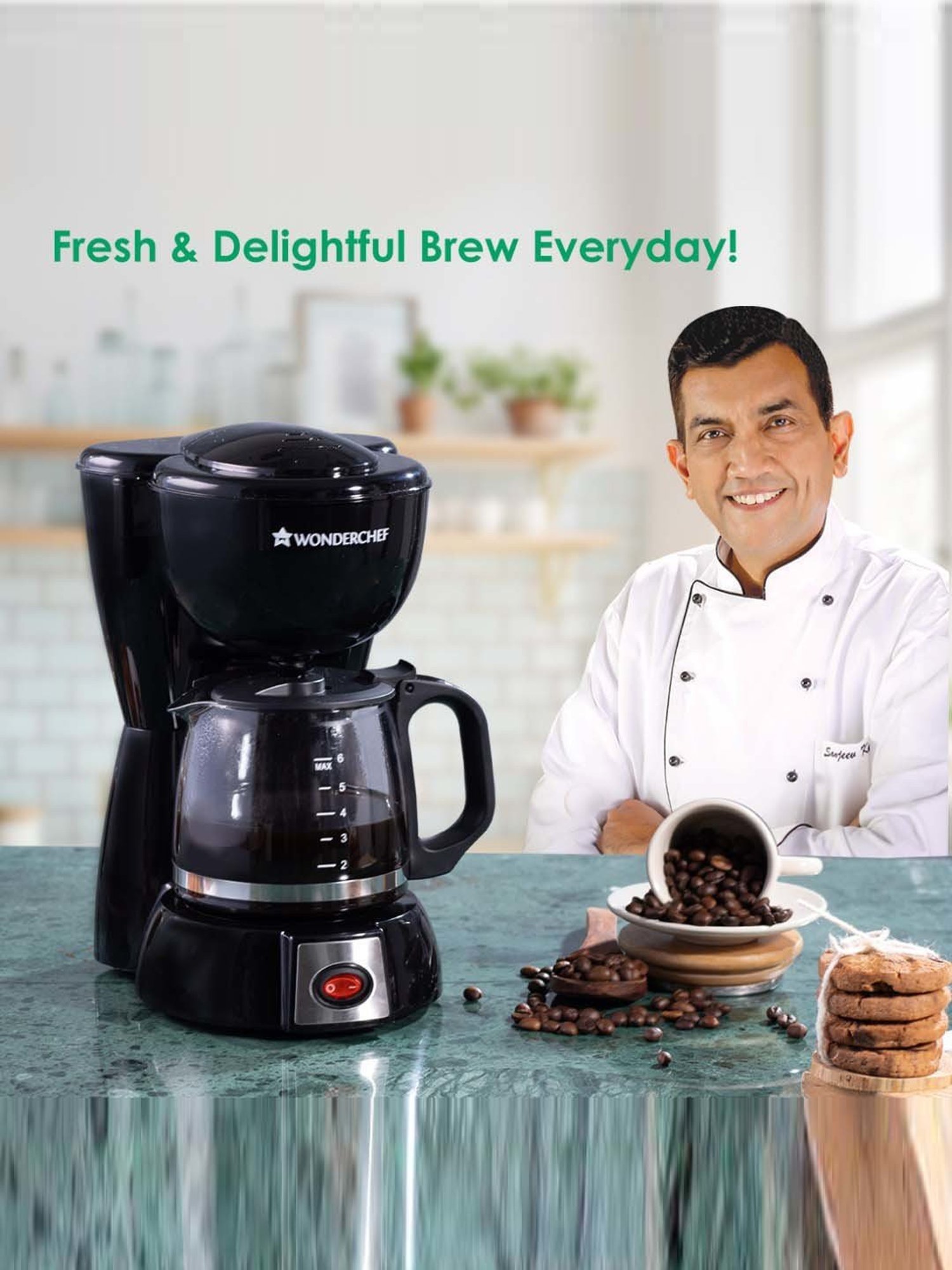 Wonderchef Regalia Capsule Coffee Machine with Frother (1400W, Black)