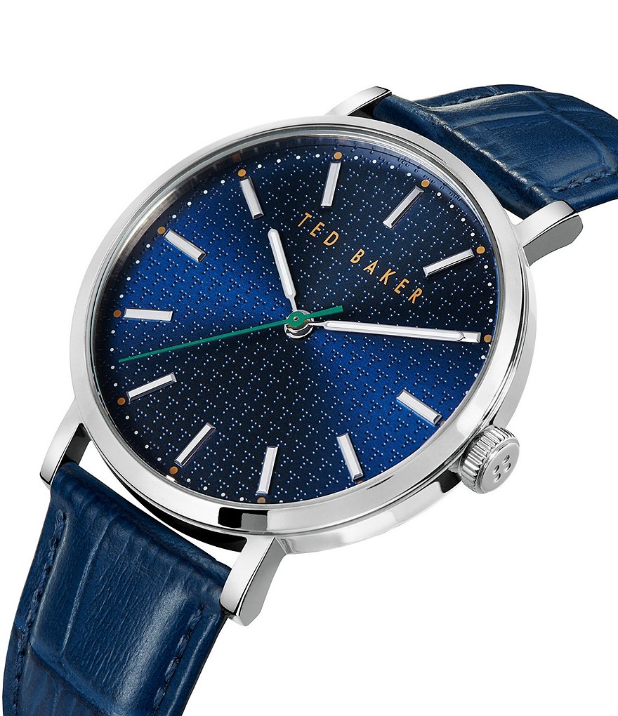 Ted Baker London Men's Phylipa Blue Leather Strap Watch