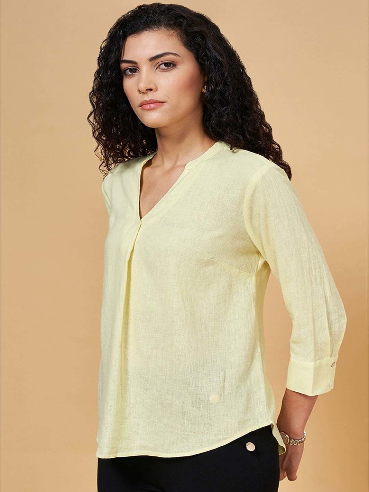 Annabelle by Pantaloons Yellow Regular Fit Top