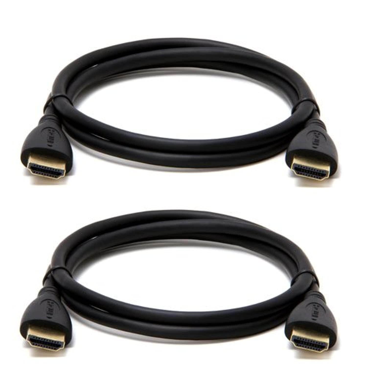 cmple - high speed hdmi 1.4 cable with ethernet - 30awg, 3 feet, black color (2 pack)