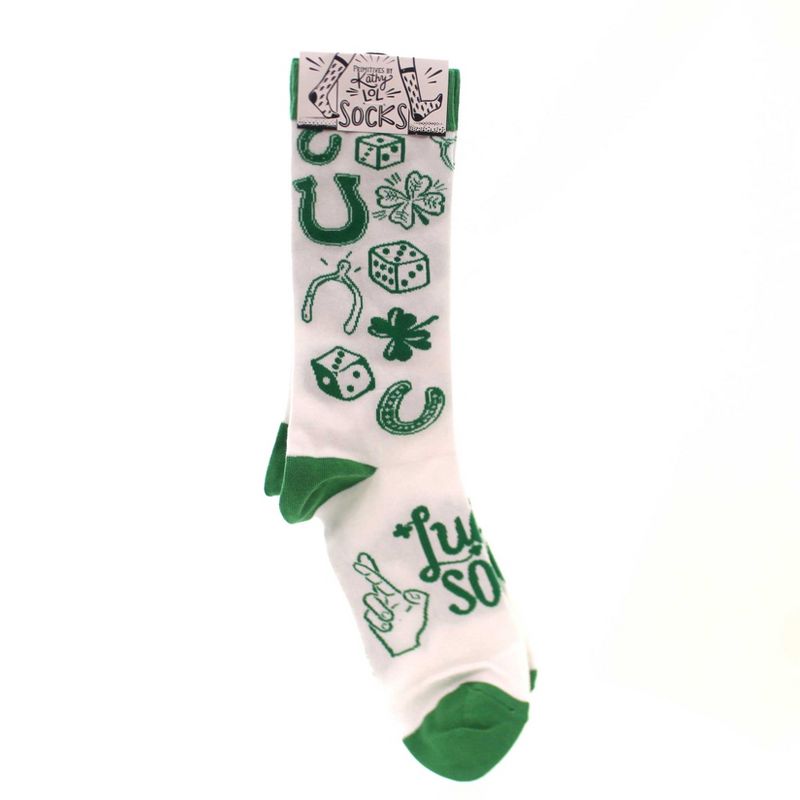 Novelty Socks " Luck Socks Horseshoe Dice Clover Womens Primitives By Kathy  -  Socks