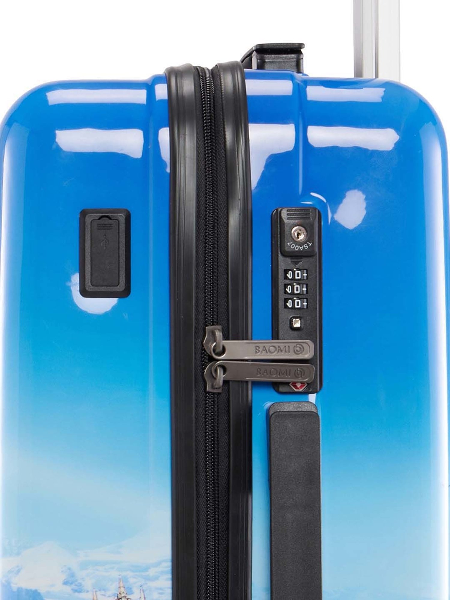 Baomi 632 Blue Hard Small Trolley Bag - 25 cm