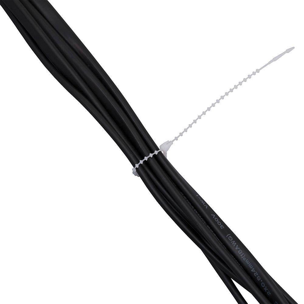 Advantus Beaded Cable Ties - White - 250 Pack