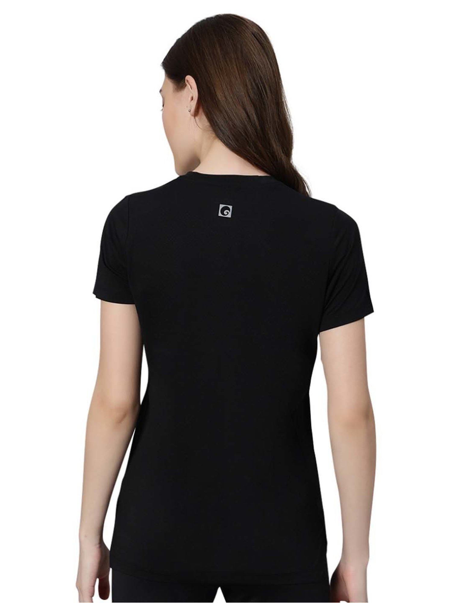 Omtex Black Regular Fit Sports T-Shirt
