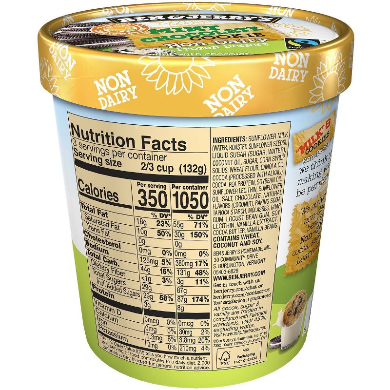 Ben & Jerry's Non Dairy Ice Cream Milk & Cookies Frozen Dessert - 16oz