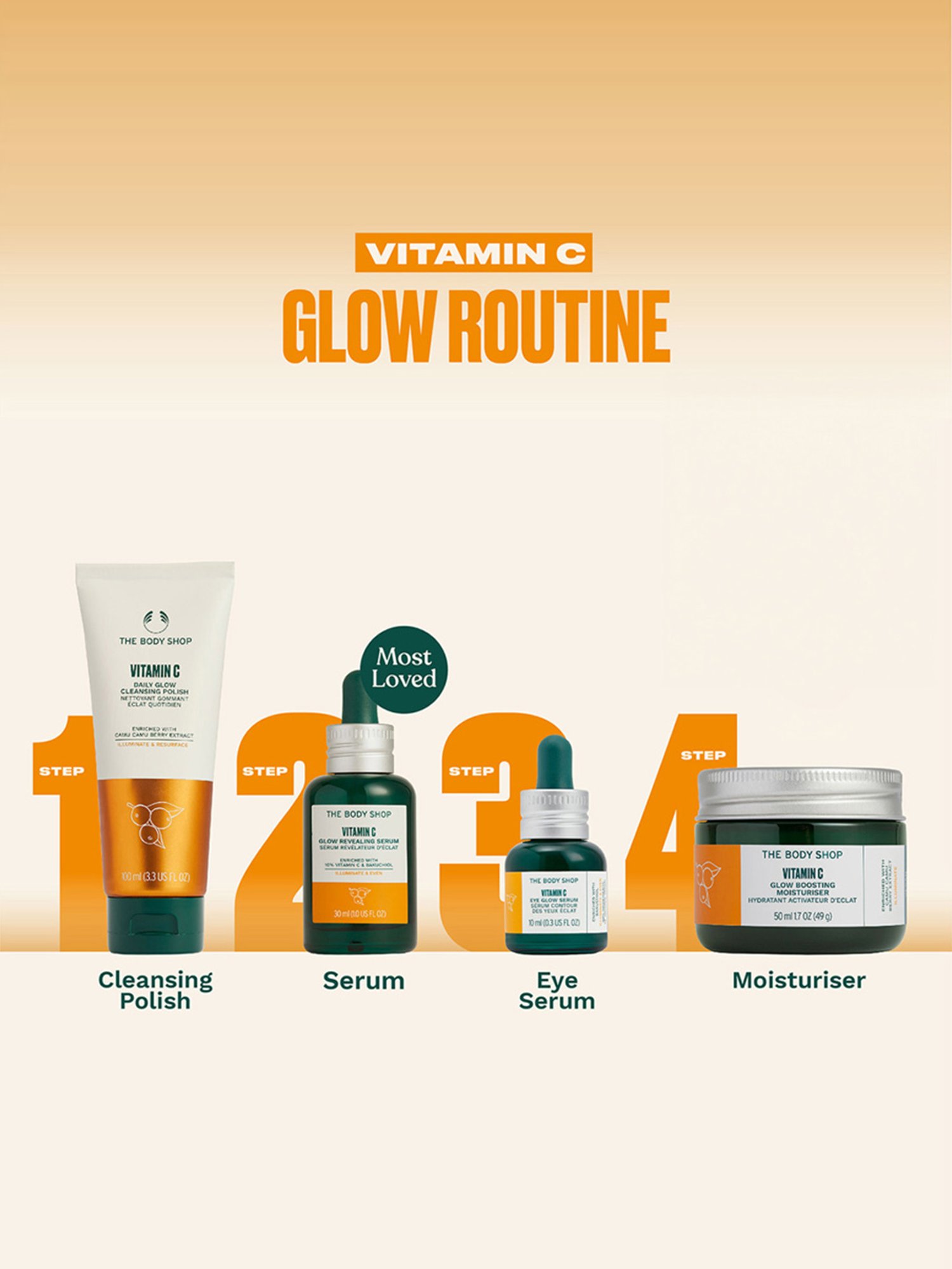 The Body Shop Vitamin C Hydration Vegan Glow Boosting Moisturizer Gel for Even Skin Tone - 50 ml