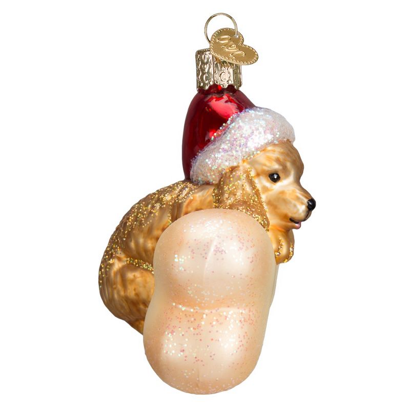 Old World Christmas 3.25" Old World Christmas Santa Puppy Glass Ornament #12405